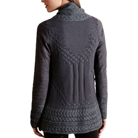 Anthropologie KNITTED AND KNOTTED Regan Mixed Stitch Wool Cardigan XS - Picture 6 of 10